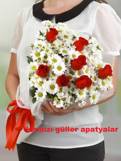 Kırmızı Gül ve Papatya Buketi - Maltepe Çiçekçi